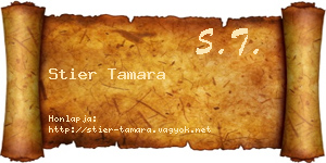 Stier Tamara névjegykártya